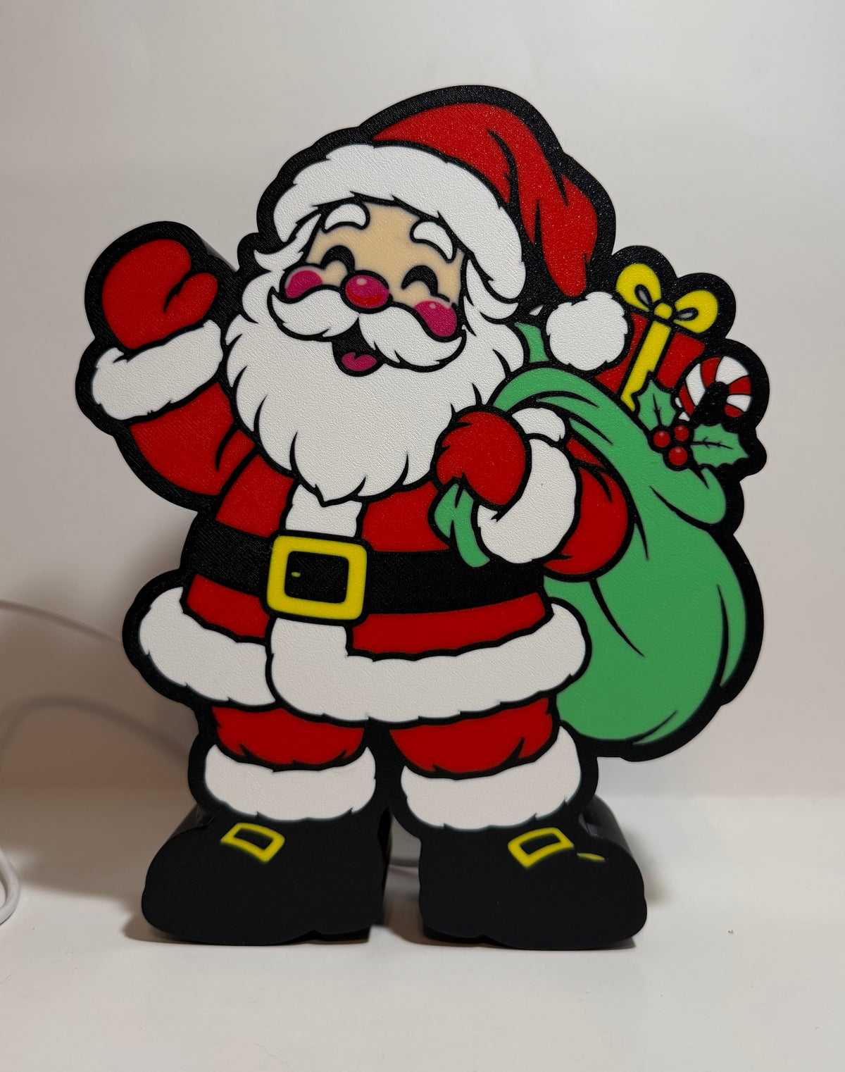 Santa Claus LED Lightbox – Handmade Christmas Holiday Decor