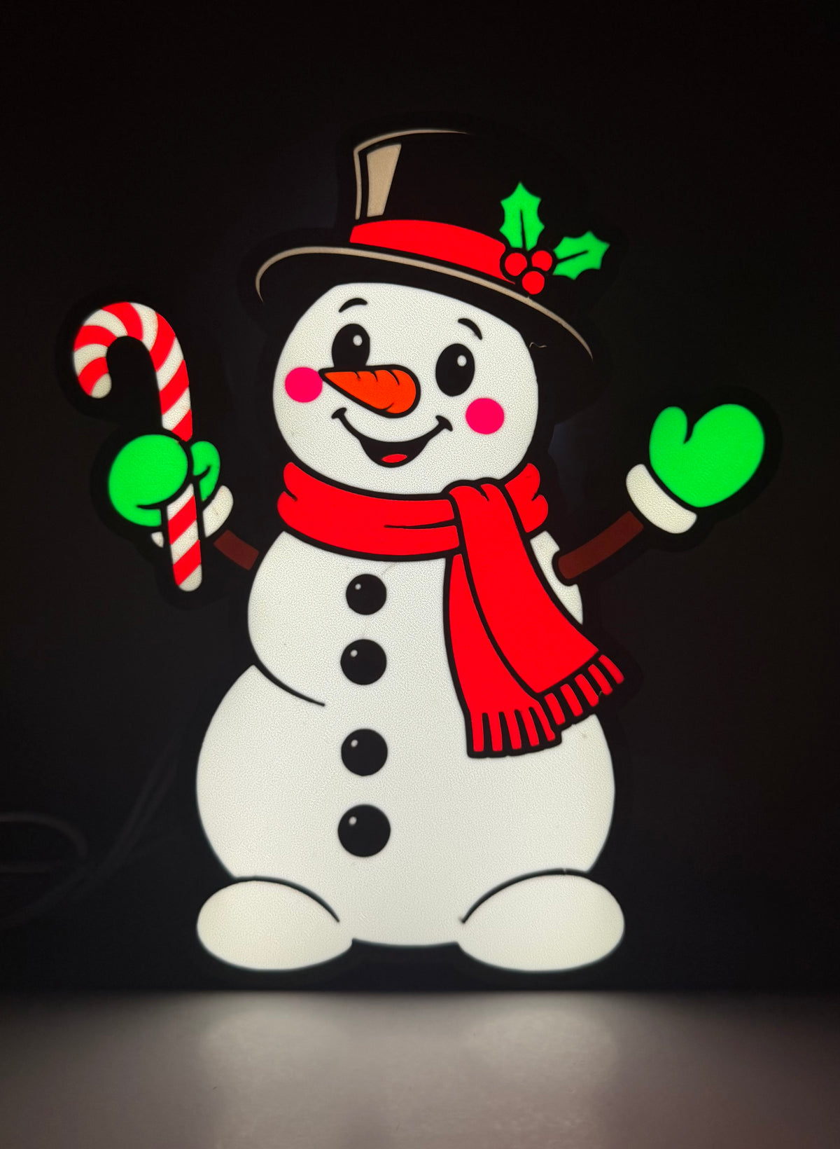 Snowman LED Lightbox – Handmade Christmas Holiday Decor