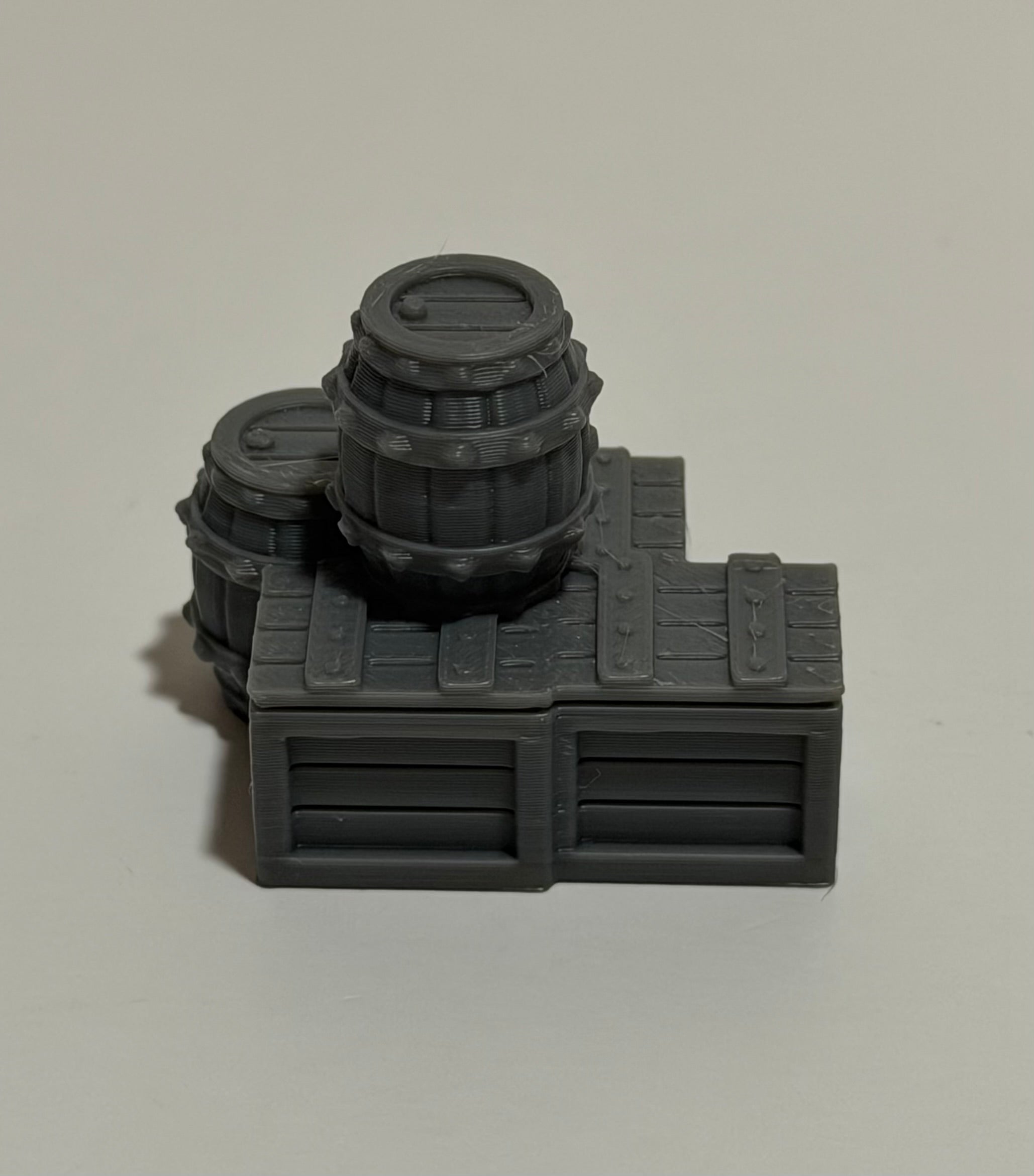 Tabletop gaming terrain - close-up detail of wooden crate textures