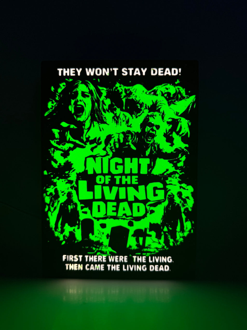 Night of the Living Dead “They Won’t Stay Dead” Lightbox – Officially Licensed Horror Shelf Decor