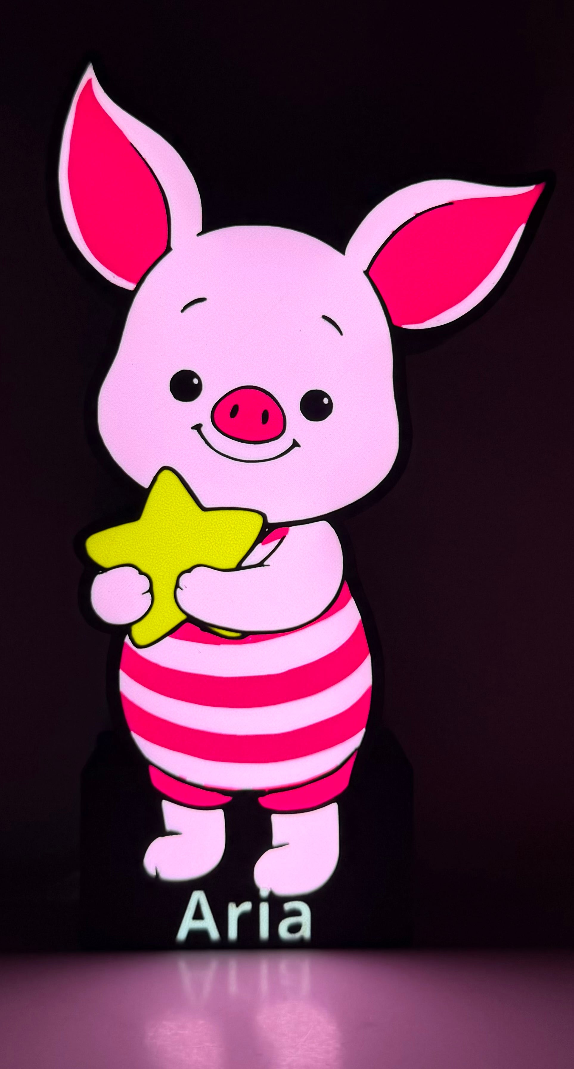 Personalized Pig Night Light – Custom Name LED Kids Night Light