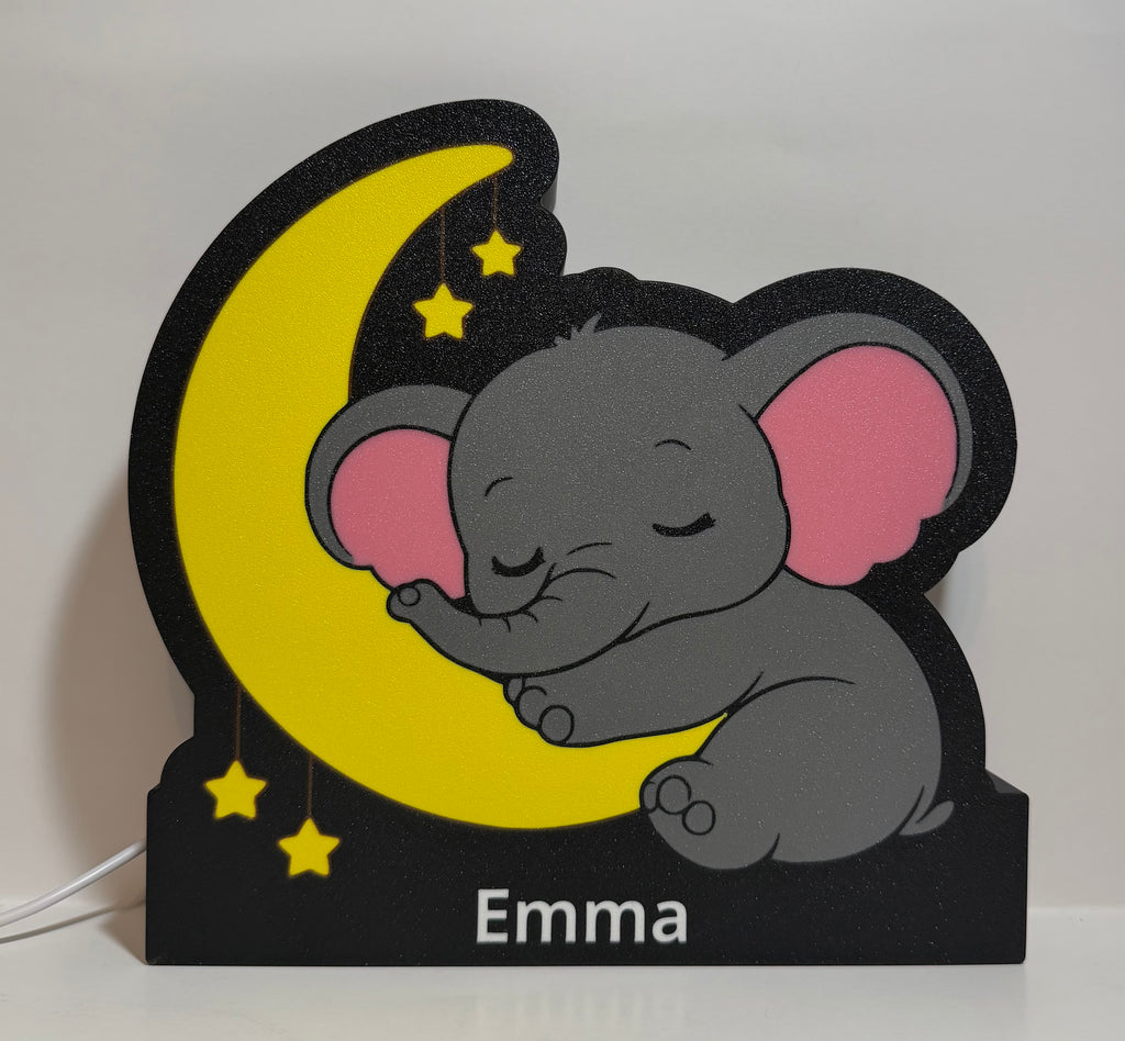 Personalized Elephant Night Light – Custom LED Animal Night Light for Kids