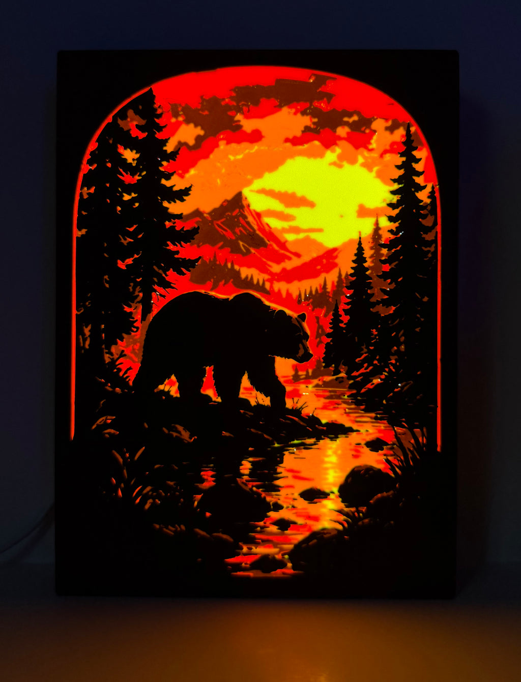 Bear Sunset LED Lightbox