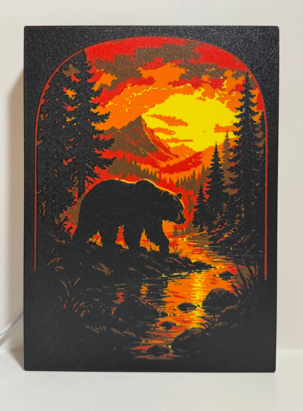 Bear Sunset LED Lightbox