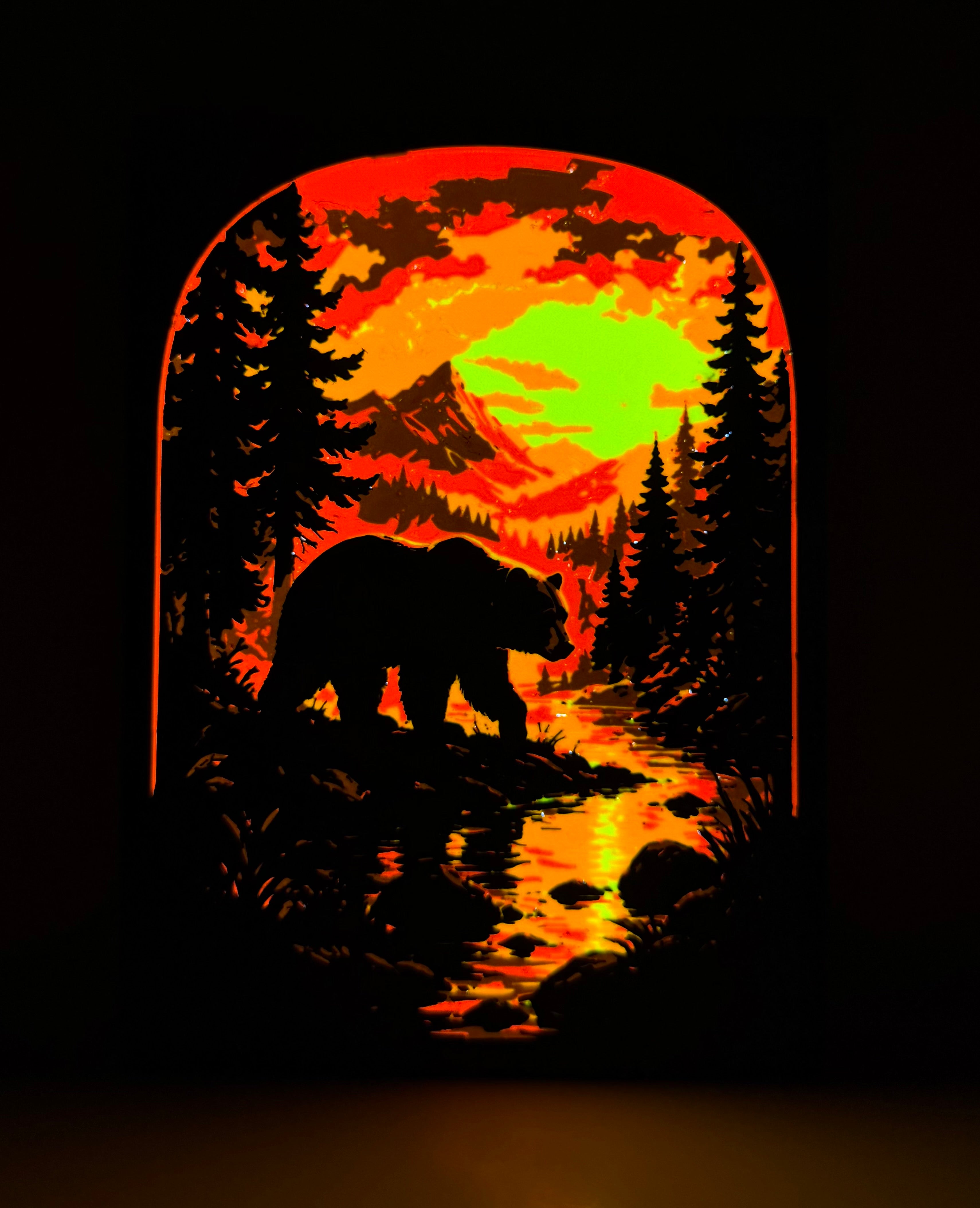 Bear Sunset LED Lightbox