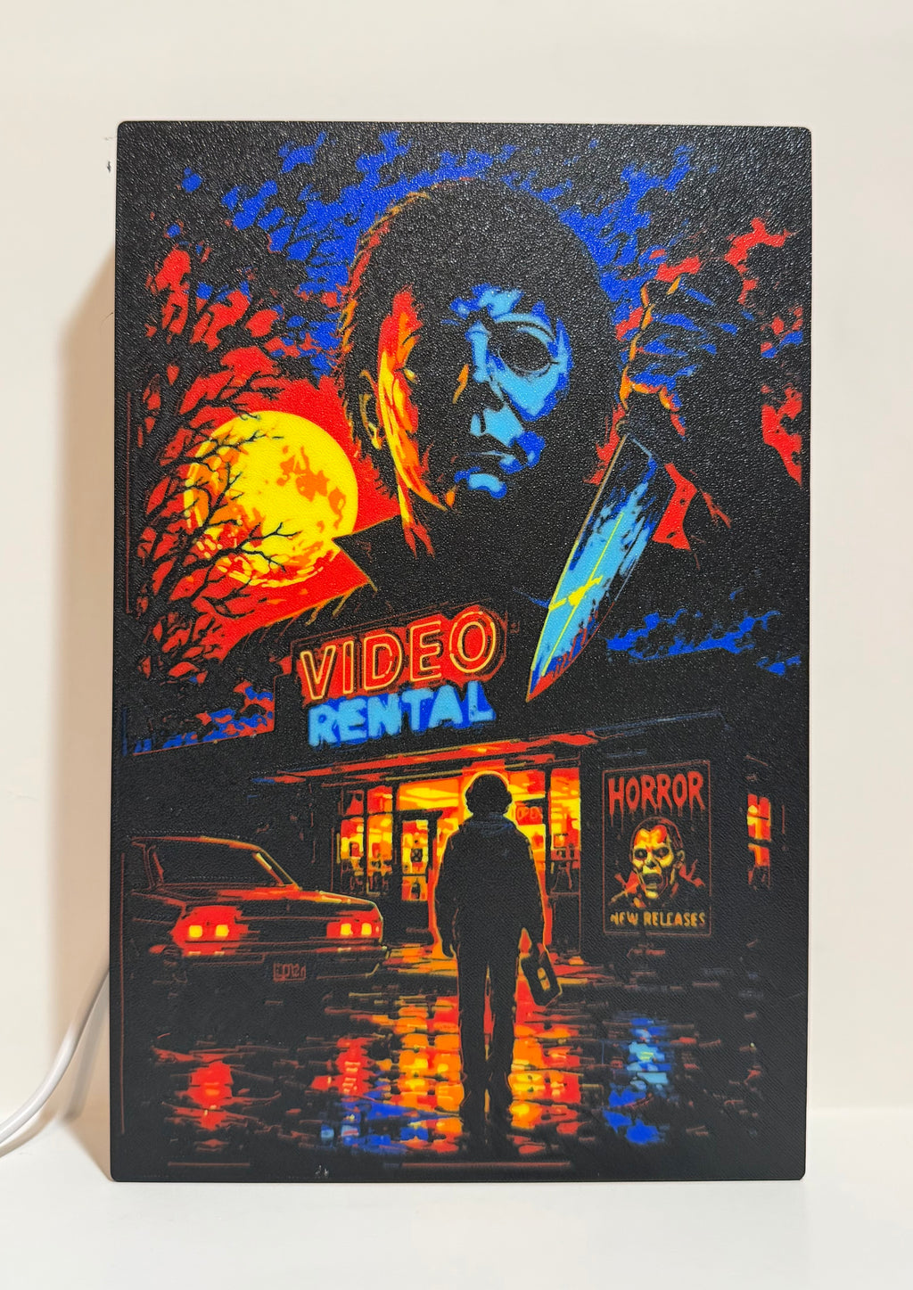 Retro Horror Video Store Lightbox | Horror Neon Decor