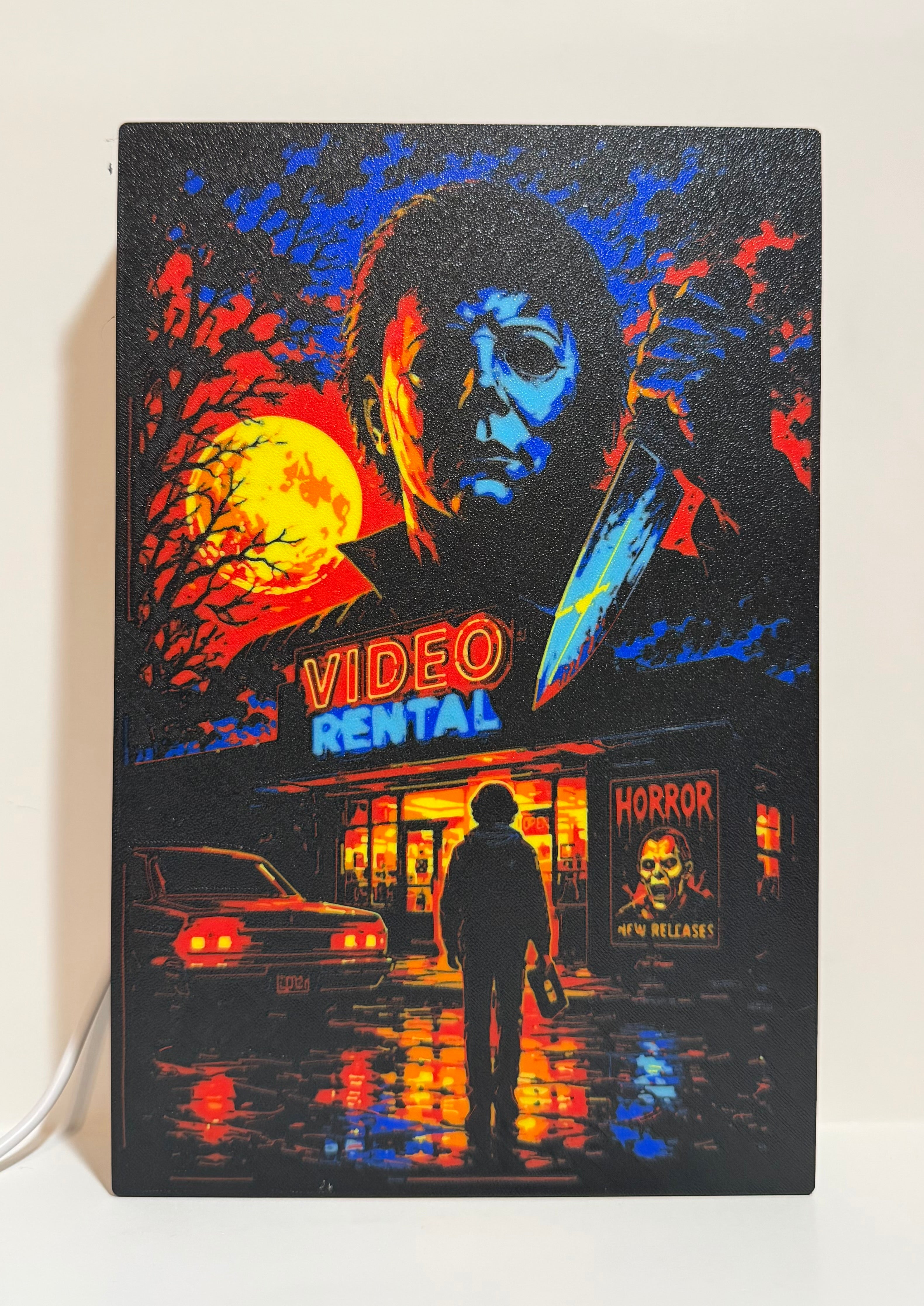 Retro Horror Video Store Lightbox | Horror Neon Decor