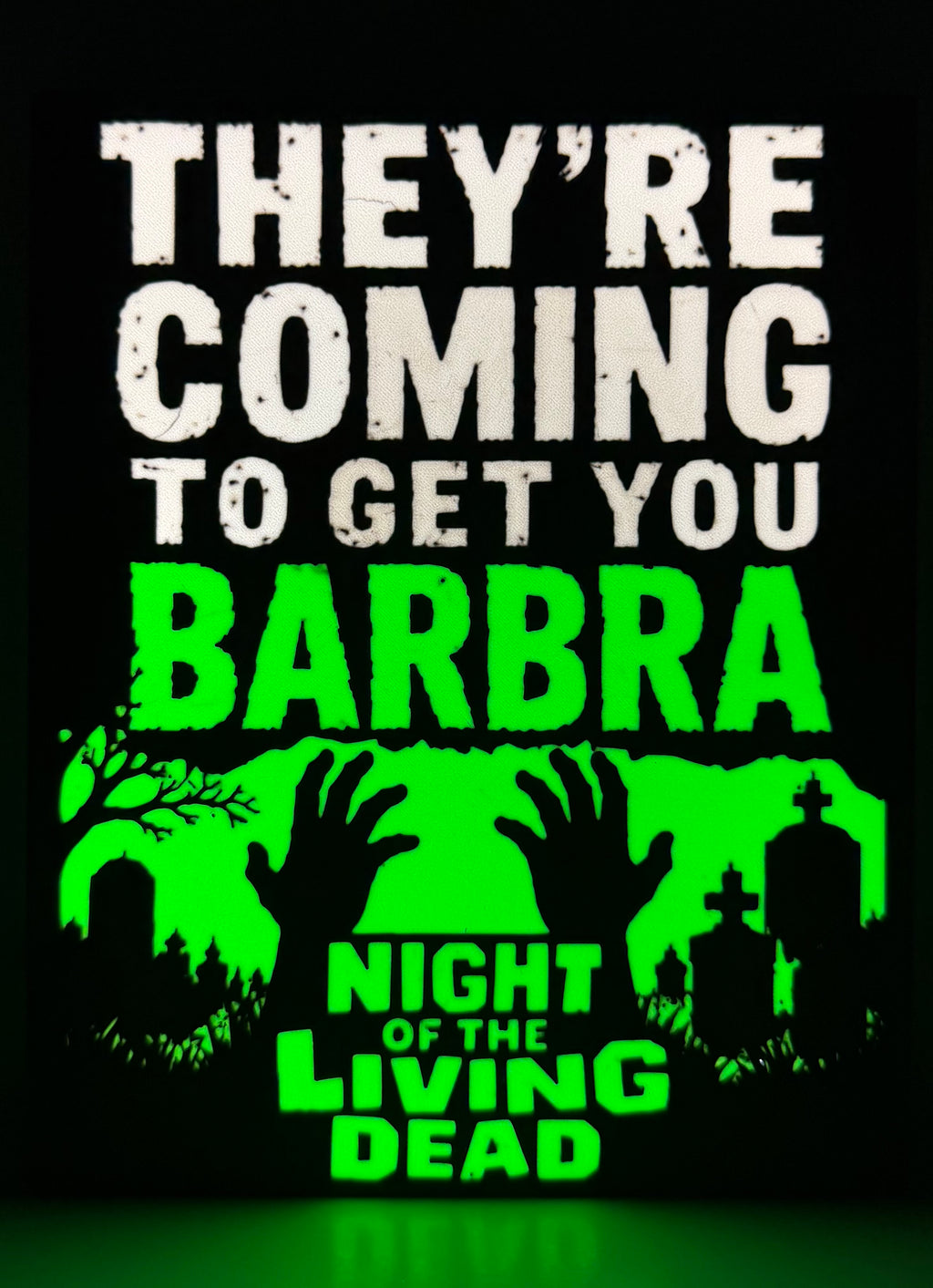 Night of the Living Dead “They’re Coming to Get You Barbra” Lightbox – Officially Licensed LED Shelf Decor