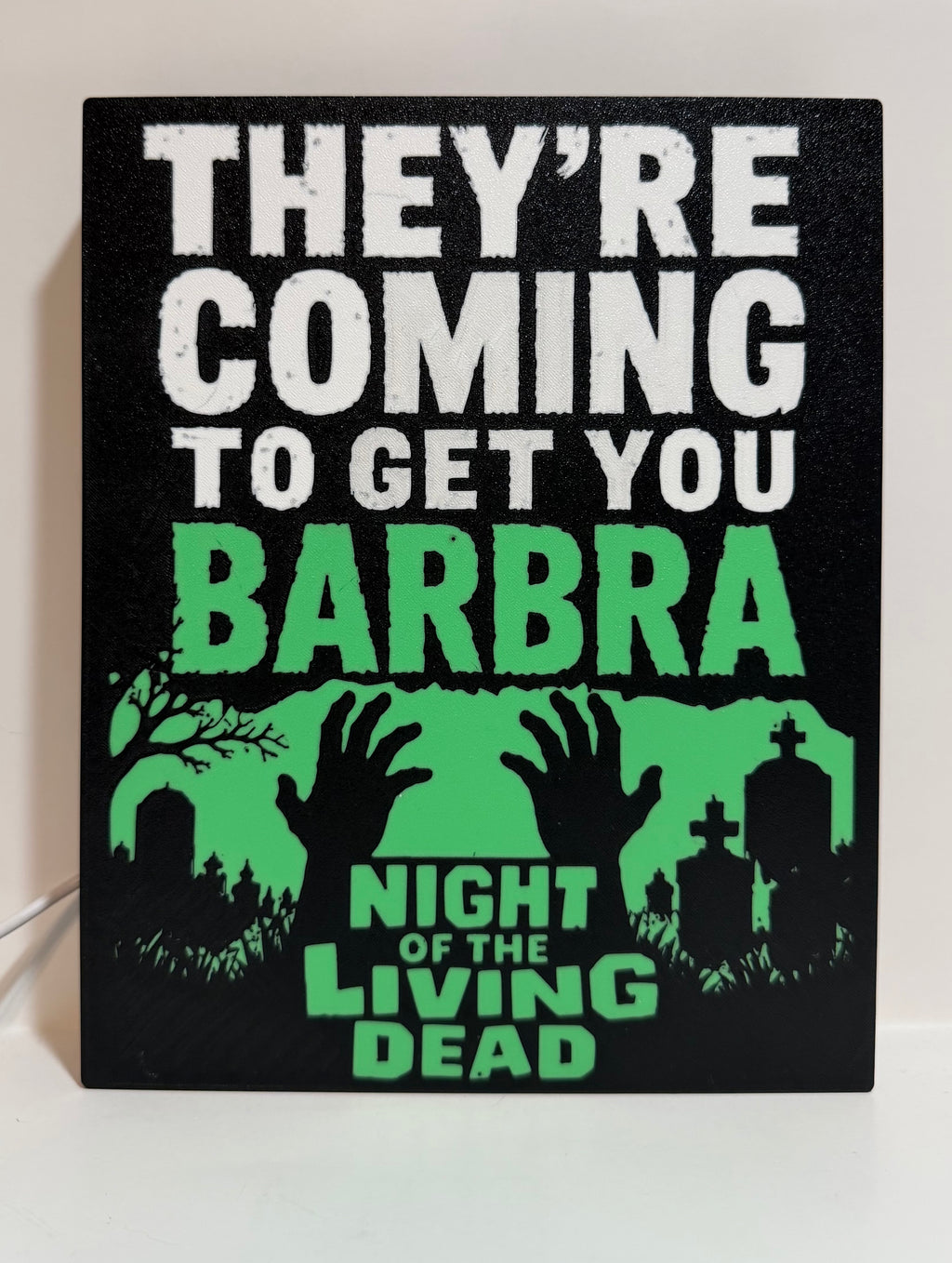 Night of the Living Dead “They’re Coming to Get You Barbra” Lightbox – Officially Licensed LED Shelf Decor