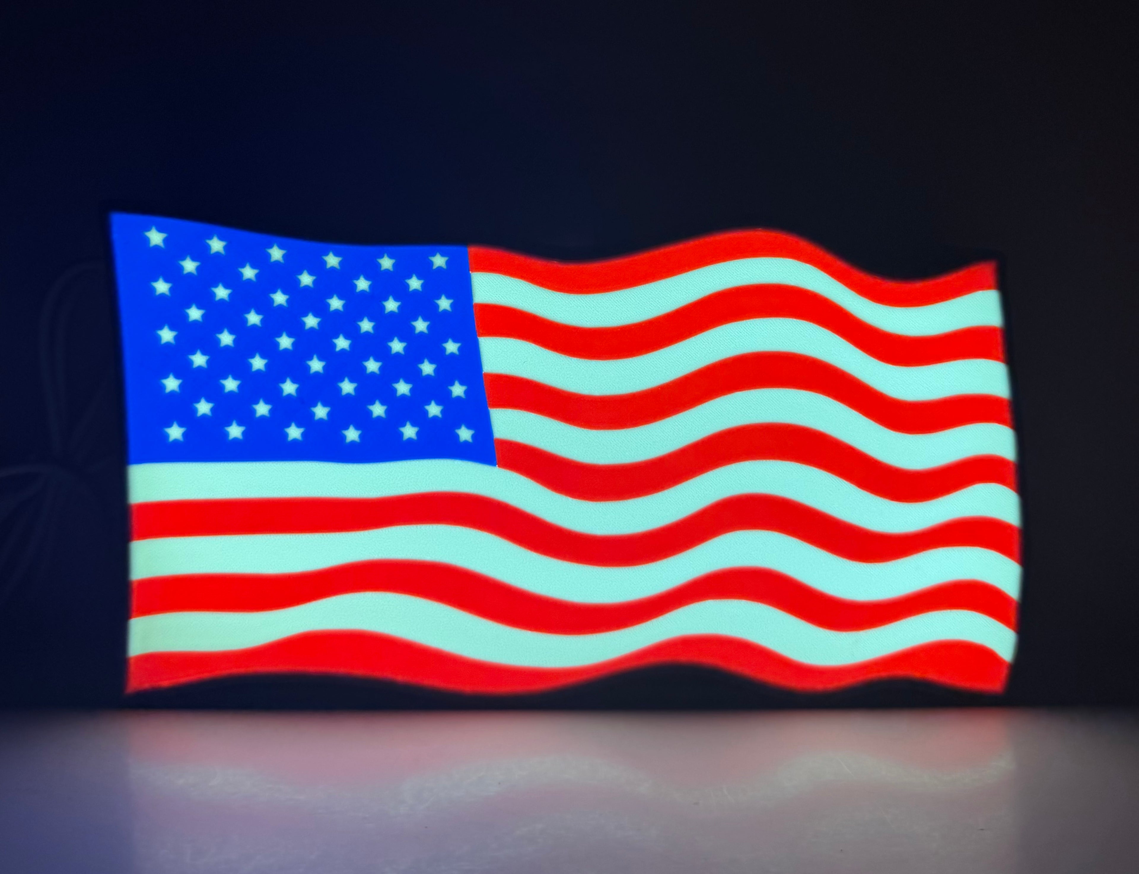 American Flag LED Lightbox – Patriotic Wall Art for Home & Office