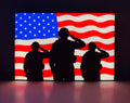 American Flag & Saluting Soldiers LED Lightbox