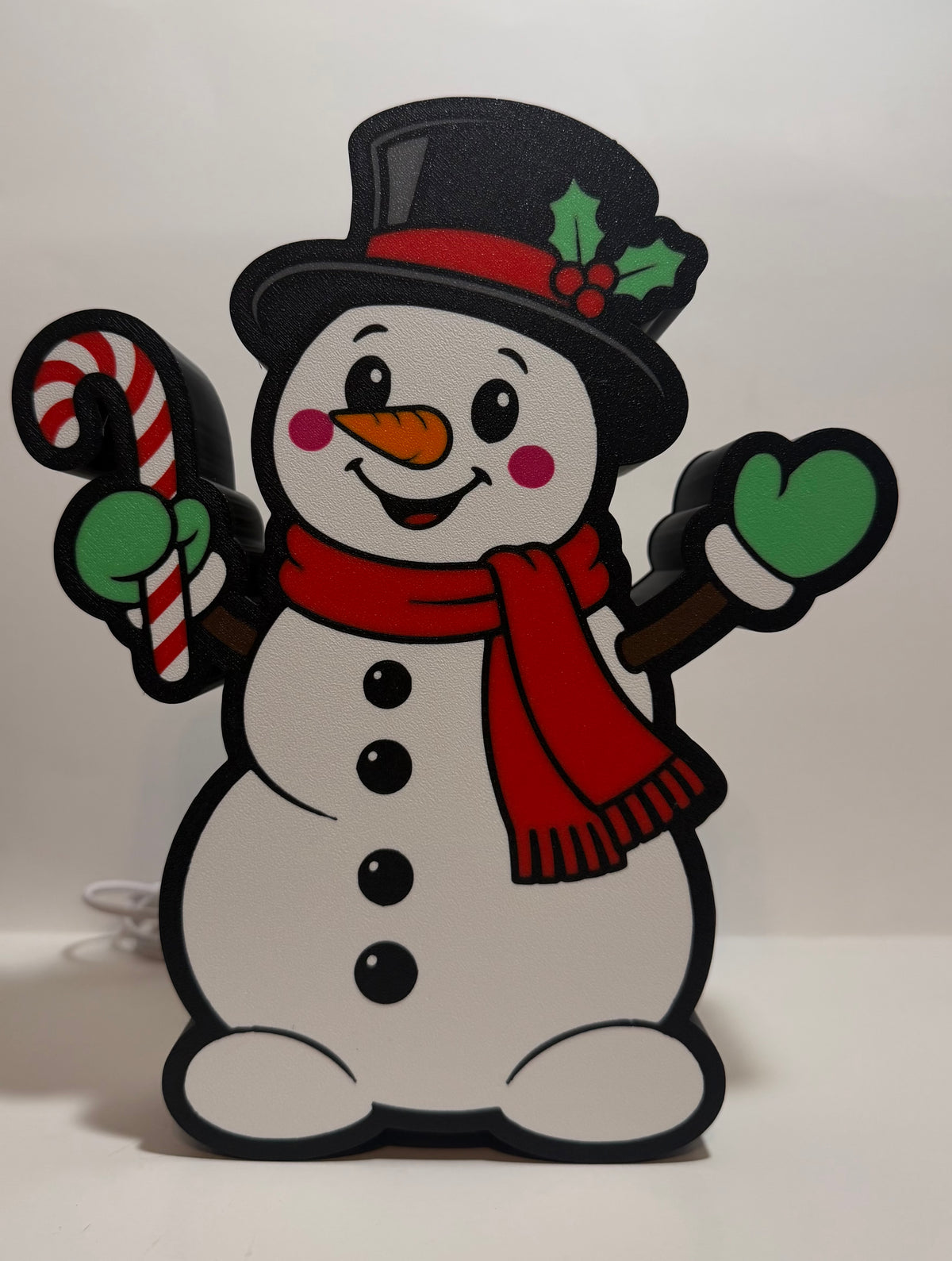 Snowman LED Lightbox – Handmade Christmas Holiday Decor