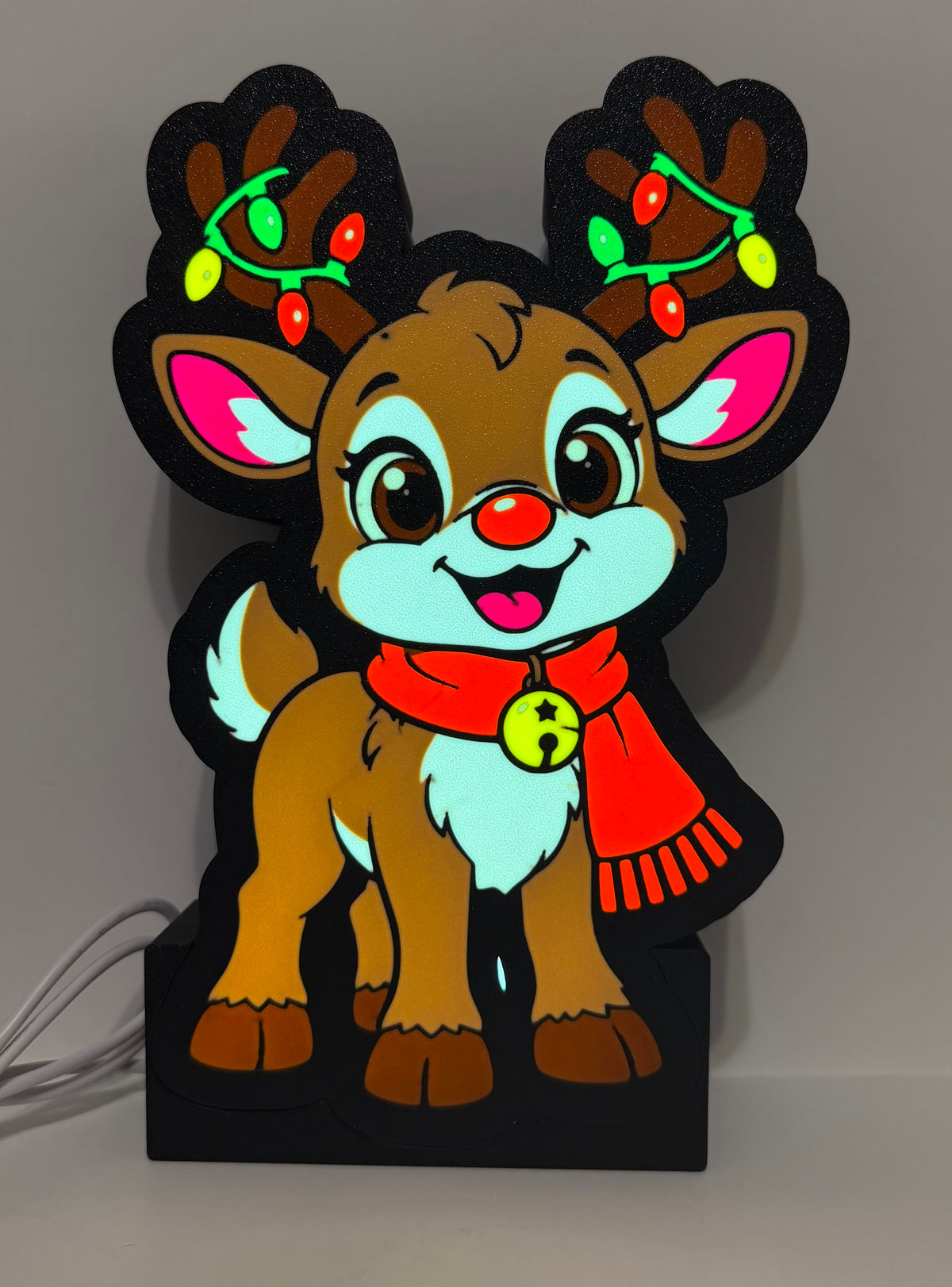 Christmas Reindeer LED Lightbox – Handmade Holiday Decor