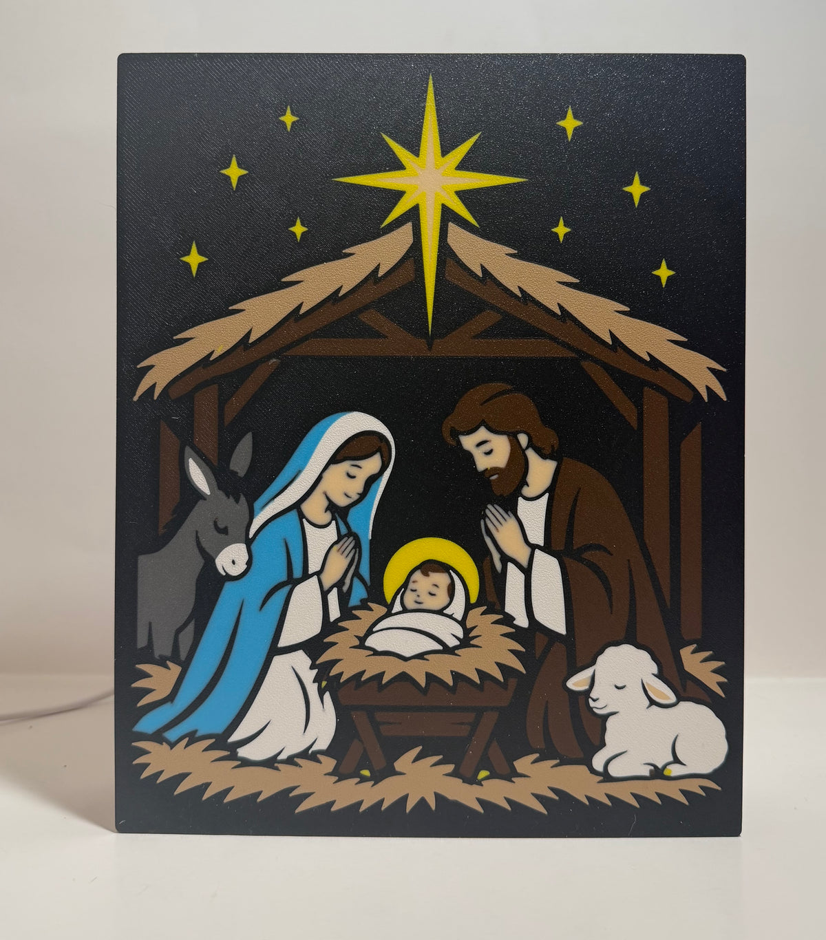 Christmas Nativity Scene LED Lightbox – Illuminated Holiday Decor